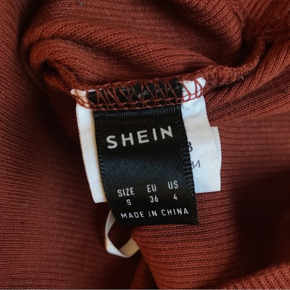 Shein Rust Orange Ribbed One Shoulder Crop Tank Top, EUC, S - Picture 6 of 8